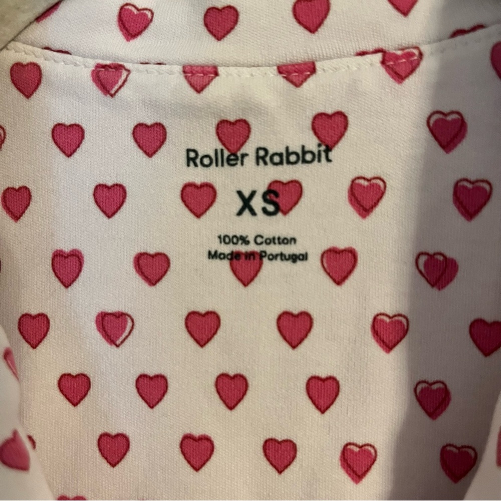 Roller Rabbit women's pink hearts short sleeve pajama top XS extra small - Picture 3 of 9